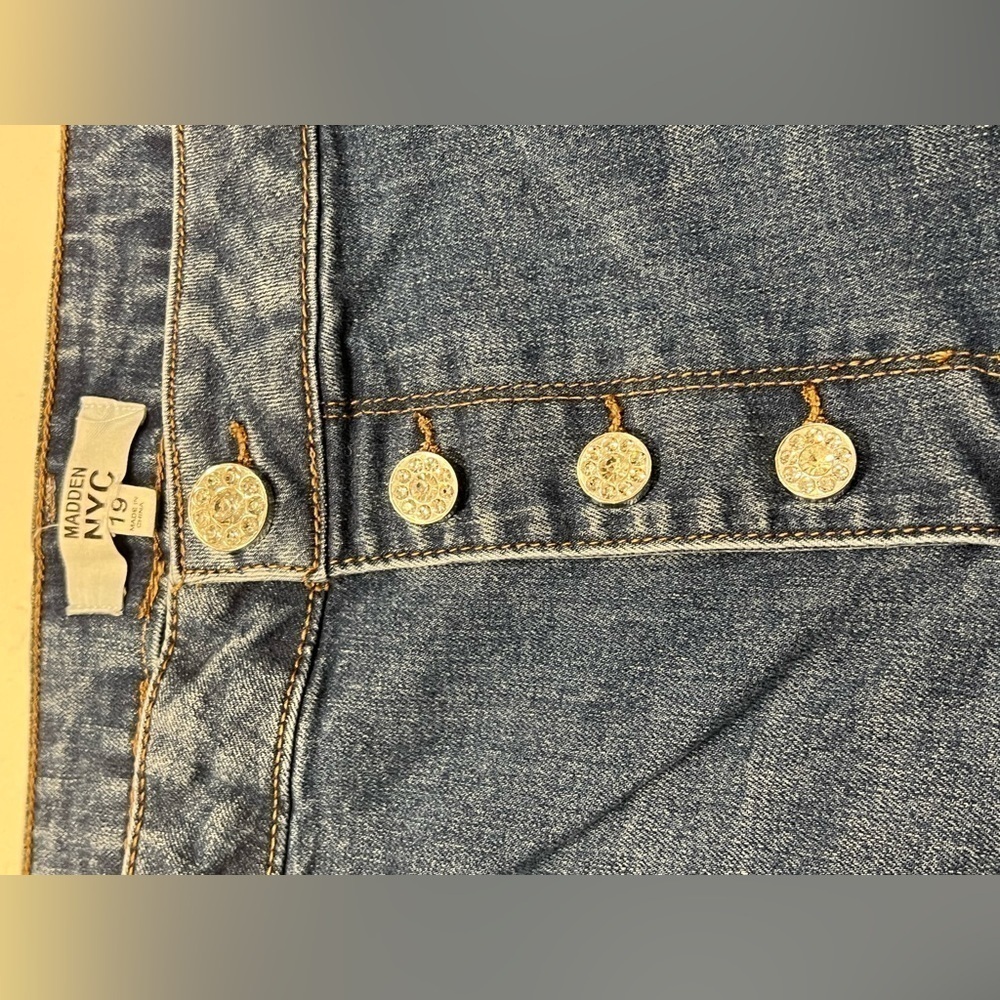 Madden NYC Distressed Skinny Jeans Blue - Picture 9 of 11